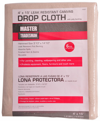 SHIJIAZHUANG 85328 CANVAS DROP CLOTH, POLY BACKING, 4 X 15-