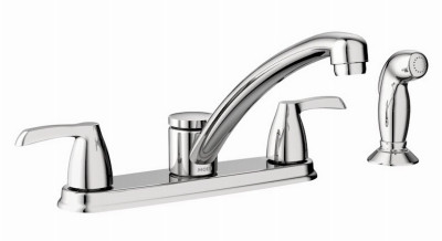 MOEN PRODUCTS 87046 ADLER KITCHEN FAUCET, DOUBLE HANDLE, CHR