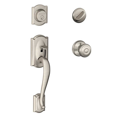 SCHLAGE F60VCAMXGEO619 SATIN NICKEL GEORGIAN HANDLESET