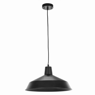 GLOBE 65155 1-LIGHT PENDANT, PAINTED MATTE BLACK FIN