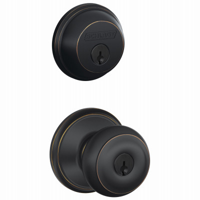 SCHLAGE FB50NVGEO716 AGED BRONZE GEORGIAN DESIGN COMBINATION 