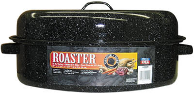 CINSA USA F0509-2 ROASTER, WITH LID, BLACK CERAMIC/STEEL, 