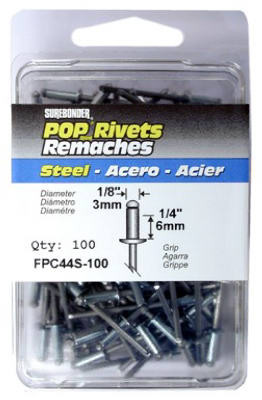 FPC CORPORATION FPC44S-100 100-PACK MEDIUM STEEL RIVETS