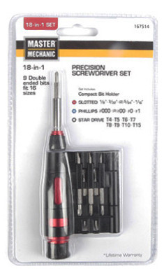HANGZHOU GREAT STAR INDUST 167514 PRECISION SCREWDRIVER SET, 18-PC.