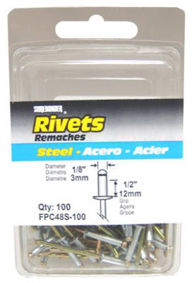 FPC CORPORATION FPC48S-100 100-PACK LONG STEEL RIVETS