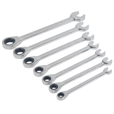 APEX TOOL GROUP DR71506S RATCHETING WRENCH SET, SAE, 7-PC.