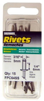 FPC CORPORATION FPC64SS 15-PACK MEDIUM STAINLESS-STEEL RIVETS