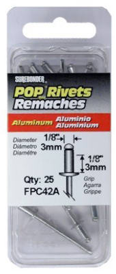 FPC CORPORATION FPC42A ALUMINUM RIVET, SHORT, 1/8-IN. DIA., 25-