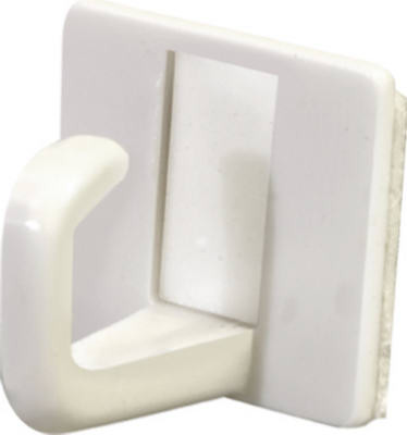 HILLMAN GROUP 122299 ADHESIVE CUP HOOK, WHITE, PLASTIC, 6-PK.