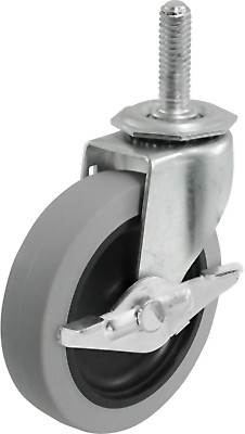 RICHELIEU HARDWARE F24733 TPR THREADED-STEM CASTER WITH BRAKE, 3-I