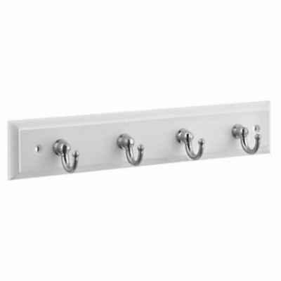 BRAINERD MFG CO/LIBERTY HDW 139630 KEY RAIL, 4-HOOK, WHITE & SATIN NICKEL, 