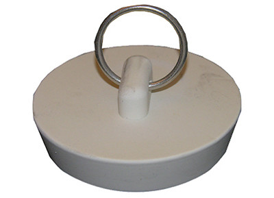 LARSEN SUPPLY CO., INC. 02-3211 SINK STOPPER, WHITE HOLLOW RUBBER, 1-1/2