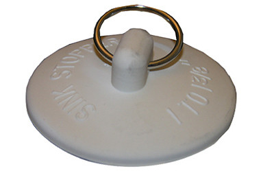 LARSEN SUPPLY CO., INC. 02-3231 SINK STOPPER, WHITE RUBBER, 1 TO 1-3/8-I
