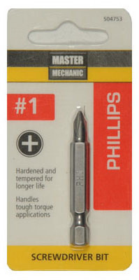 DISSTON COMPANY 504753 #1 PHILLIPS SCREWDRIVER BIT, 2-IN.