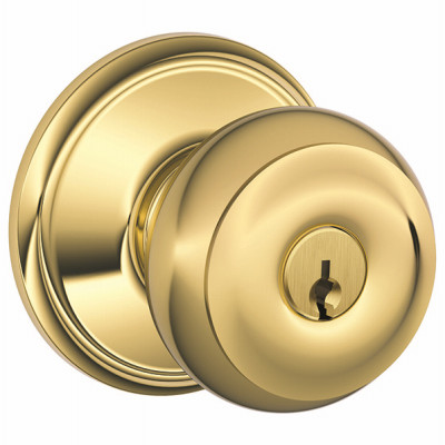 SCHLAGE F51VGEO505 BRIGHT BRASS GEORGIAN DESIGN ENTRY LOCKS