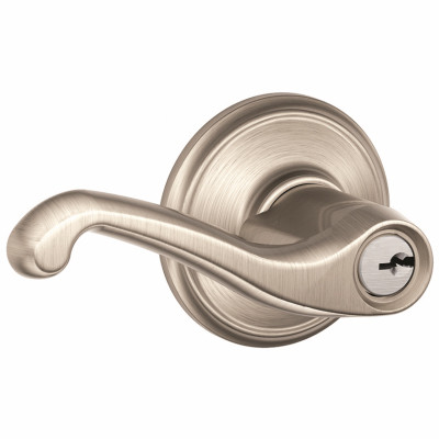 SCHLAGE F51VFLA619 SATIN NICKEL FLAIR LEVER DESIGN ENTRY LO