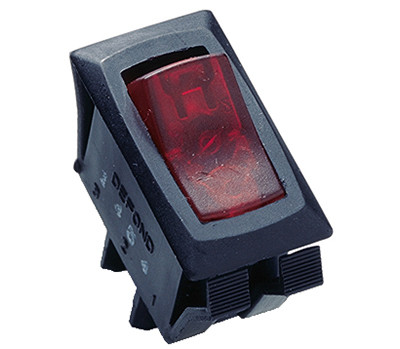 ECM INDUSTRIES LLC GSW-42 ILLUMINATED ROCKER SWITCH, RED, 12-AMP, 