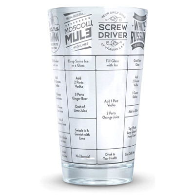 LIFETIME PRODUCTS 5192622 VODKA RECIPE GLASS 16OZ