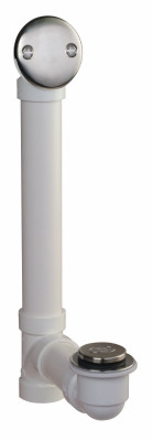 PLUMB PAK K630PVCDSBN PLUMB PAK FOOT LOCK BATH DRAIN. BRUSHED 