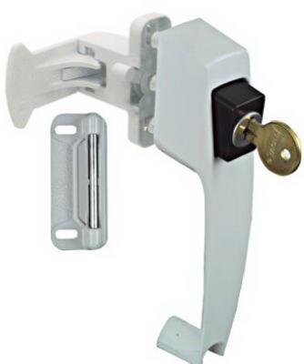 NATIONAL MANUFACTURING SALES CO. N213-124 SCREEN & STORM DOOR LATCH, KEYED, PUSH-B