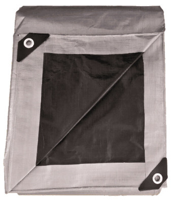 KAPS TEX CO LTD KT-HT1012SB POLYETHYLENE TARP, SILVER/BLACK, 10 X 12
