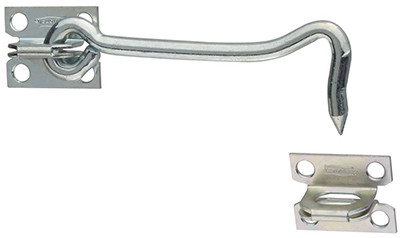 NATIONAL MANUFACTURING SALES CO. N122-283 GATE HOOK WITH PLATE STAPLES, ZINC/STEEL