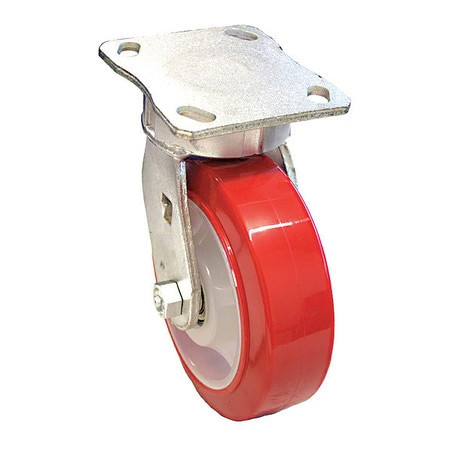 GRAINGER GLOBAL SOURCING P25S-URPW060K-14 KINGPINLESS PLATE CASTER SWIVEL 770 LB.