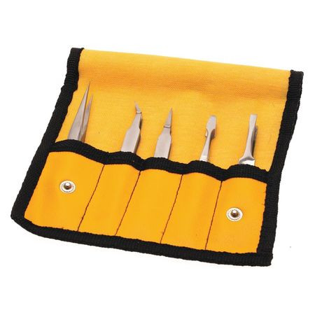 AVEN TOOLS 18473 TWEEZERS SET 5PCS. GP IN PLASTIC POUCH