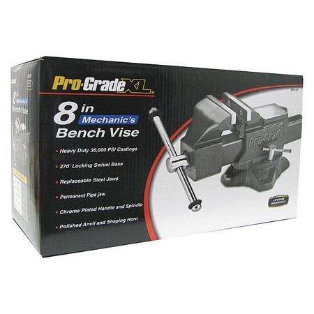 PRO-GRADE 59117 HEAVY DUTY SWIVEL BENCH VISE,8"
