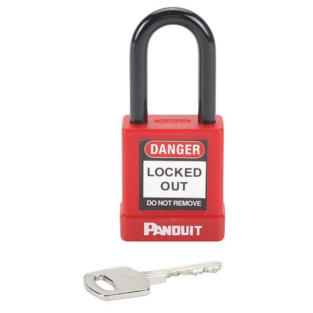 PANDUIT CORPORATION PSL-8 PLASTIC BODY PADLOCK RED.