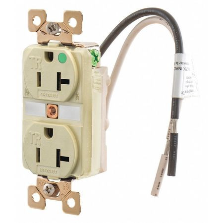BRYANT BRY8300ITR RECEPTACLE 2 POLES 3 WIRES IVORY 1.0 HP