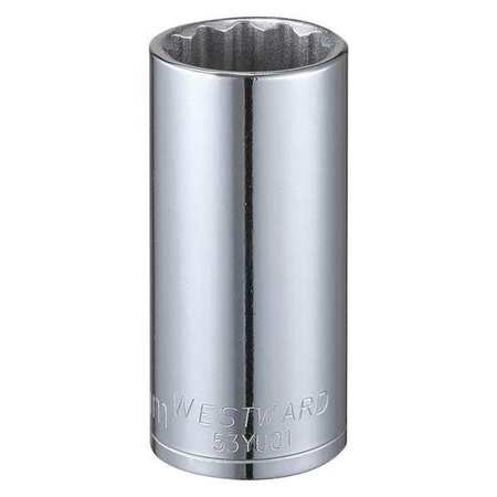 WESTWARD 53YU01 SOCKET 3/8 DRIVE METRIC 22MM SOCKET SZ