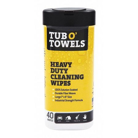 TUB O' TOWELS TW40 CLEANING WIPES HVY-DUTY 40 COUNT CANISTR