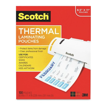 SCOTCH TP3854100 POUCH THERML 3MIL CLR PK100