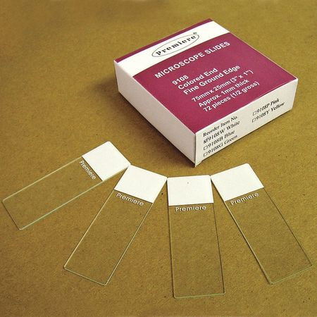 PREMIERE 9108W-E MICROSCOPE SLIDES PAINTED END PK144