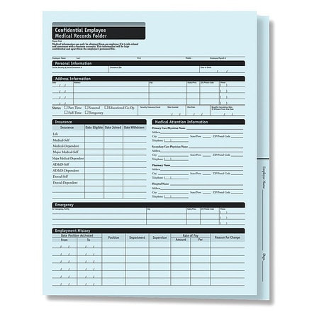 COMPLYRIGHT A2211 EMPLOYEE MEDICAL RECORDS FOLDER PK25