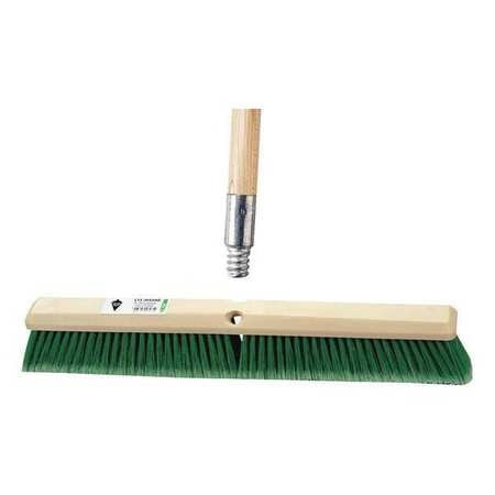 TOUGH 59JM41 PUSH BROOM HEAD AND HANDLE 18 GREEN