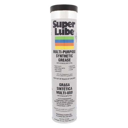 SUPER LUBE 41150/0 MULTIPURPOSE GREASE,PTFE,14.1 OZ.,NLGI 0