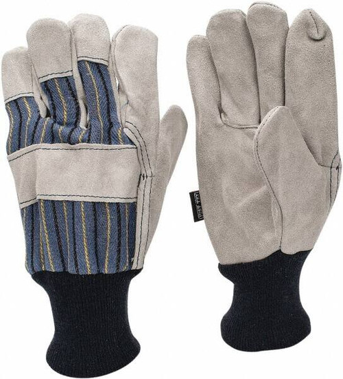 MCR SAFETY 1420A LEATHER PALM GLOVES, COWHIDE, LARGE, LEA