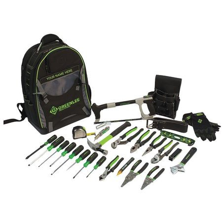 GREENLEE TEXTRON 0159-28BKPK ELECTRICIANS TOOL KIT,28 PCS.,BACKPACK