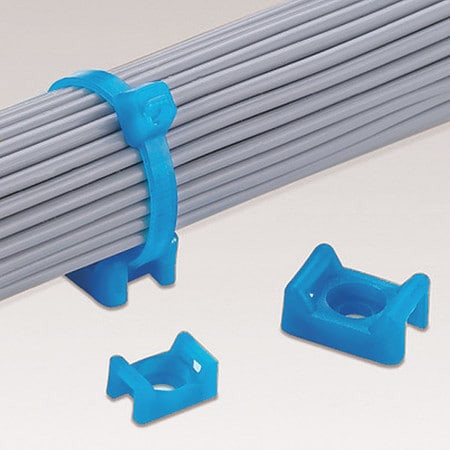 PANDUIT CORPORATION TM2S8-C76 CABLE TIE BASE,SADDLE,AQUA,TEFZEL,PK100