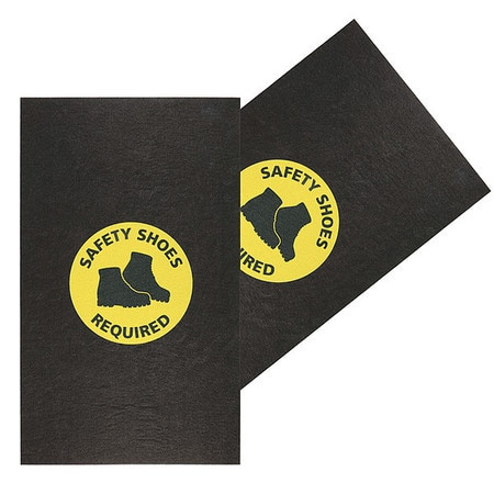 NEW PIG GRPWS3504-BK FLOOR MAT SAFETY SHOES REQUIRED 3 FT PK2