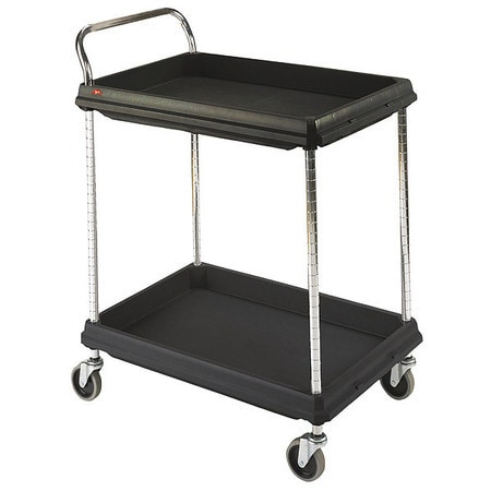 INSTOCK GRBC2636-2DBL LABORATORY UTILITY DEEP LEDGE CART BLACK