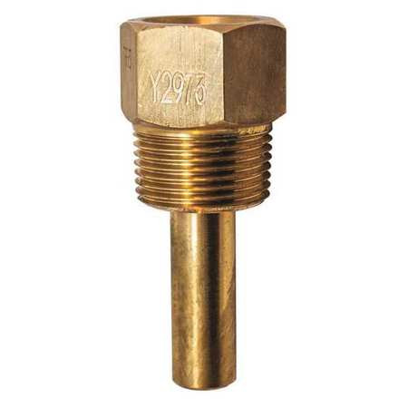 WINTERS INSTRUMENTS TBR25 THERMOWELL 2.5" BRASS,3/4" NPT