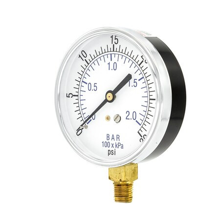 PIC GAUGES 101D-354C AIR GAUGE,3-1/2",0-30 PSI,1/4" MOUNT