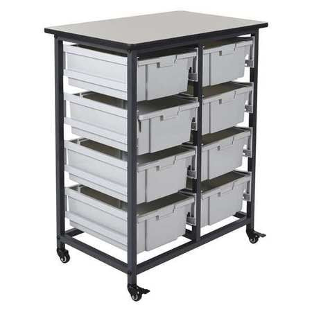 LUXOR MBS-DR-8L LUXOR MOBILE BIN CART WITH EIGHT 6"H TOT