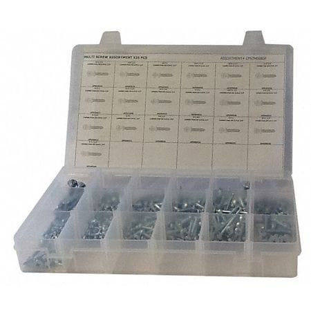 GRAINGER GLOBAL SOURCING CPS2NE68GR TAPPING SCREW ASSORTMENT STD. 535 PCS.