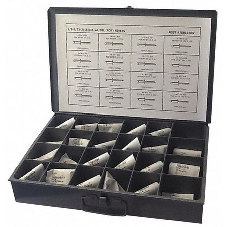 GRAINGER GLOBAL SOURCING JBDL16BR BLIND RIVET ASSORTMENT 1450 PCS.