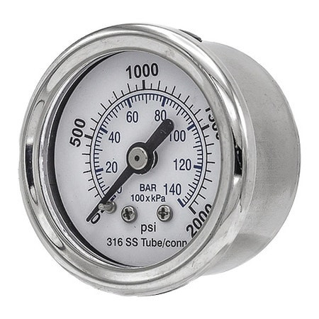 PIC GAUGES 302D-158O PRESSURE GAUGE NOMINAL 1-1/2 DIAL
