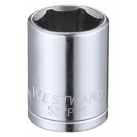WESTWARD 53YP95 SOCKET,STEEL,CHROME,12MM